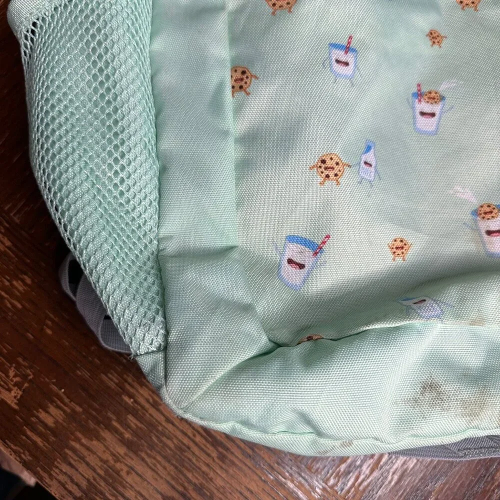 Unhinged By Jansport Mint Backpack With Milk & Cookies Print Adjustable Straps - Picture 6 of 14